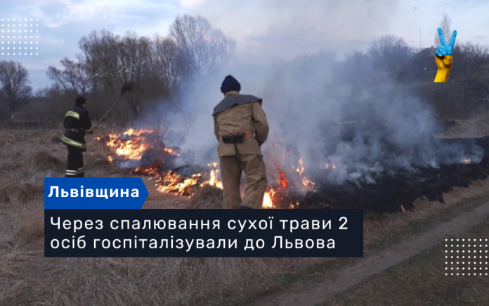 Через спалювання сухої трави 2 осіб госпіталізували до Львова